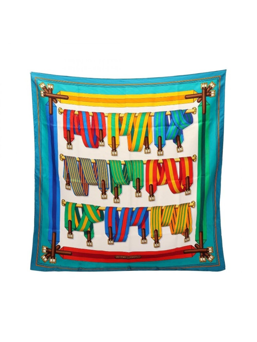 Hermes Scarf Carre 90 les Sangles Silk